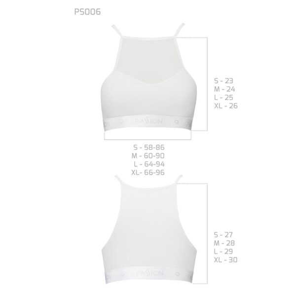 Спортивний топ з прозорою вставкою Passion PS006 TOP white, size L