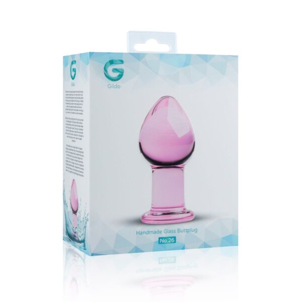 Рожева анальна пробка зі скла Gildo Pink Glass Buttplug