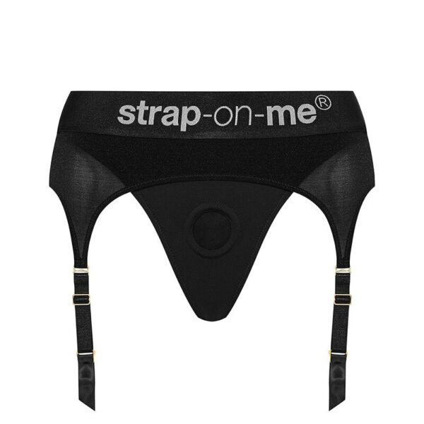 Труси для страпону з підв'язками для панчох Strap-On-Me REBEL HARNESS - XL