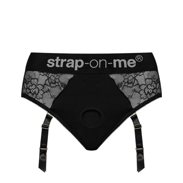 Мереживні трусики для страпона з підв’язками для панчіх Strap-On-Me DIVA HARNESS - L