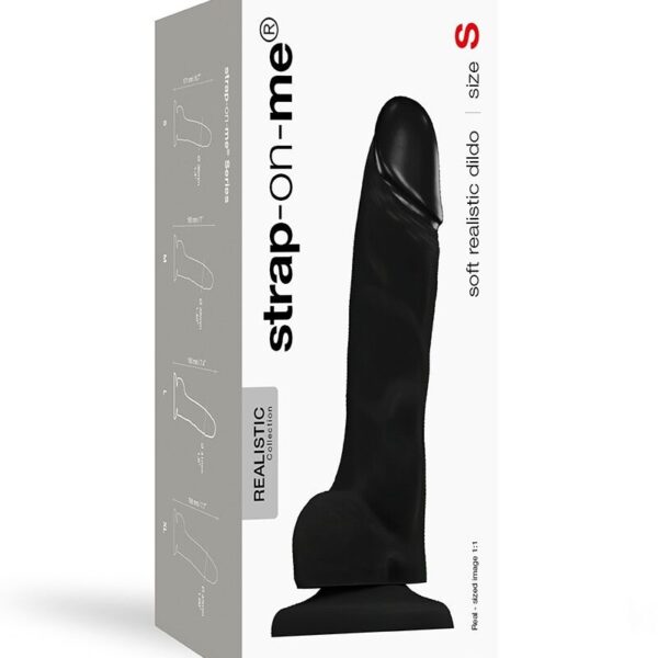 Реалістичний фалоімітатор Strap-On-Me SOFT REALISTIC DILDO Black - Size S