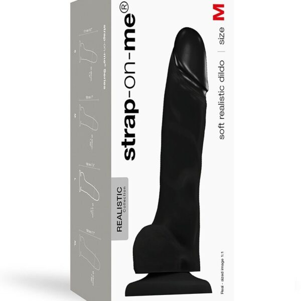 Реалістичний фалоімітатор Strap-On-Me SOFT REALISTIC DILDO Black - Size M