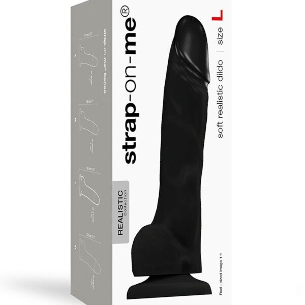 Реалістичний фалоімітатор Strap-On-Me SOFT REALISTIC DILDO Black - Size L