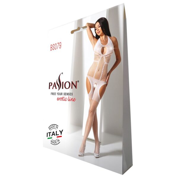 Бодістокінг з імітацією панчох Passion BS079 white