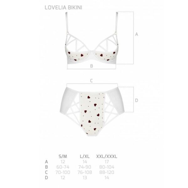 Еротичний комплект з малюнком LOVELIA BIKINI white XXL/XXXL - Passion