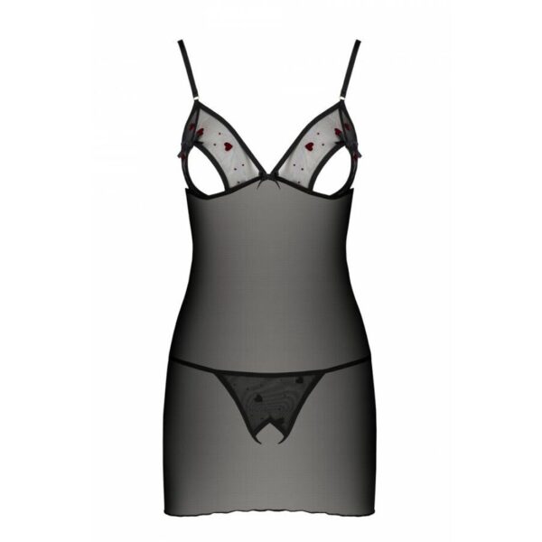 Сорочка з вирізами на грудях + стрінги LOVELIA CHEMISE black XXL/XXXL - Passion