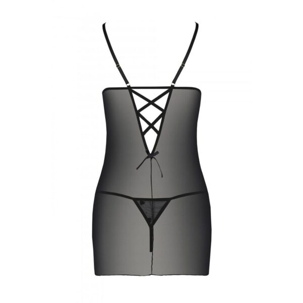 Сорочка з вирізами на грудях + стрінги LOVELIA CHEMISE black XXL/XXXL - Passion