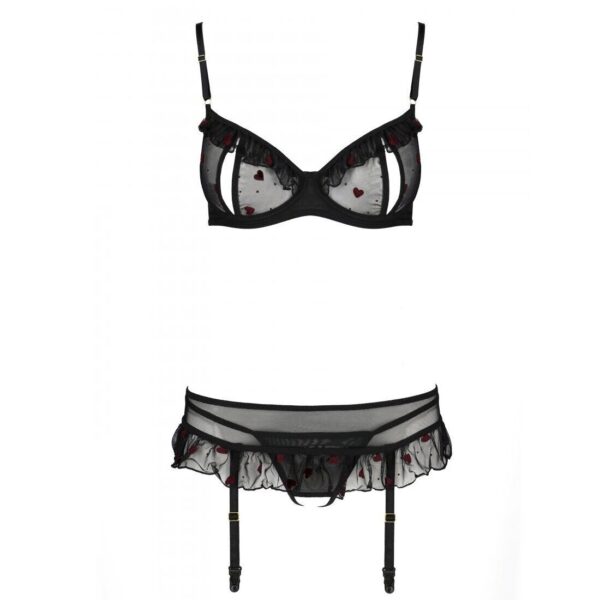 Сексуальний комплект з поясом для панчіх LOVELIA SET black XXL/XXXL - Passion