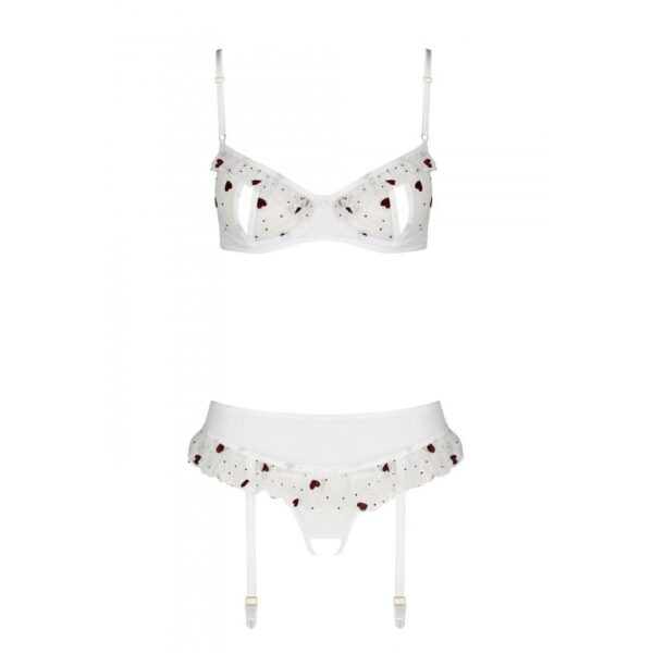 Сексуальний комплект з поясом для панчіх LOVELIA SET white L/XL - Passion