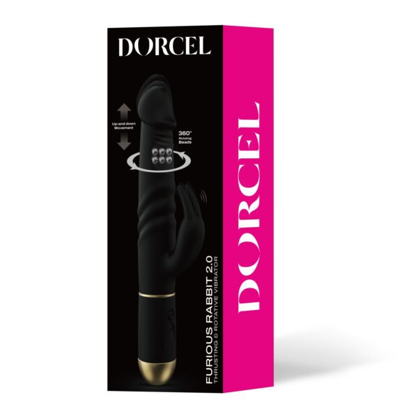 Вібратор Dorcel Furious Rabbit 2.0 зі зворотно-поступальними рухами головки, перезаряджуваний