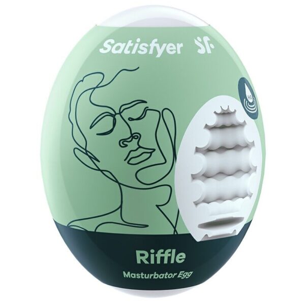 Самозмащувальний мастурбатор-яйце Satisfyer Masturbator Egg Riffle, одноразовий, не потребує змазки