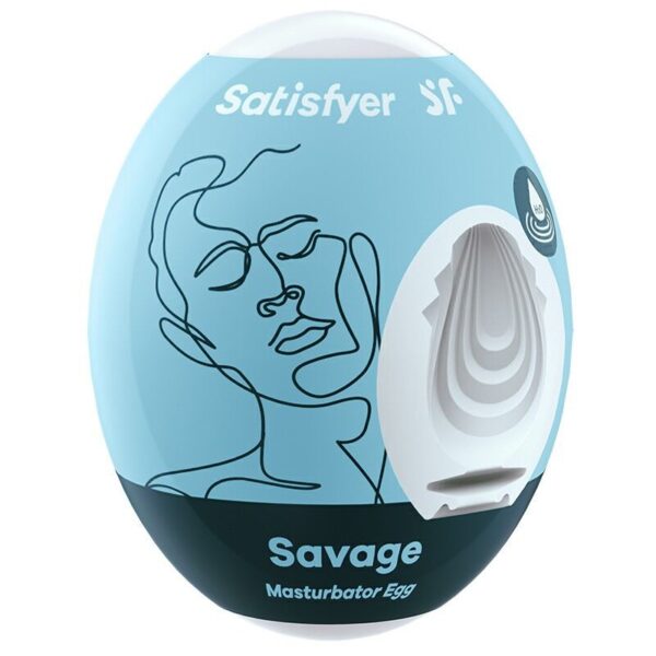 Самозмащувальний мастурбатор-яйце Satisfyer Masturbator Egg Savage, одноразовий, не потребує змазки