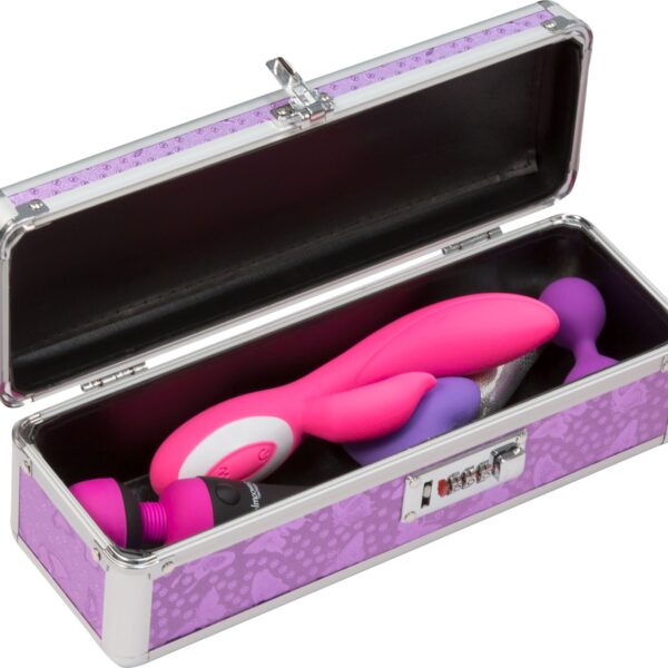 Кейс для зберігання секс-іграшок BMS Factory - The Toy Chest Lokable Vibrator Case Purple з кодовим