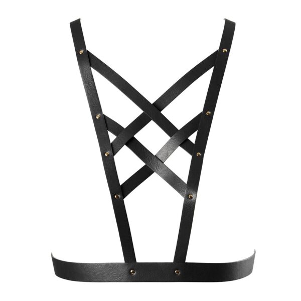 Портупея з екошкіри Bijoux Indiscrets Maze – Cross Cleavage Harness Black