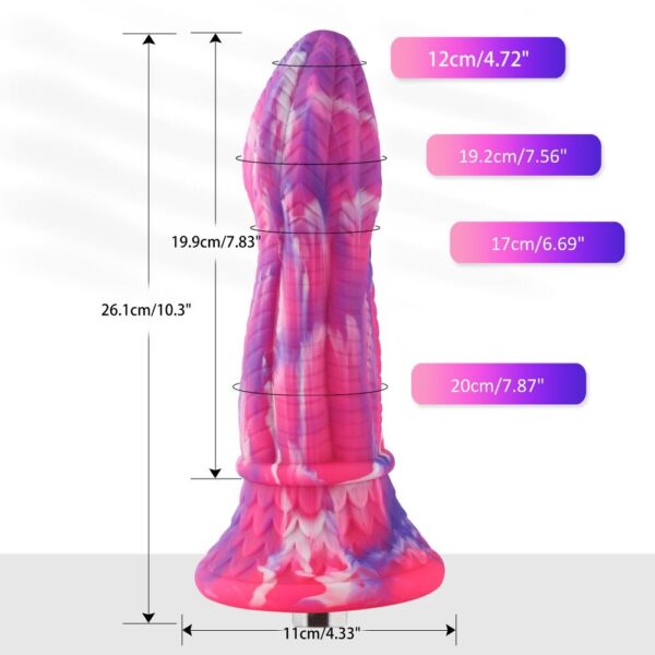 Фалоімітатор для секс-машин Hismith 10.3″ Silicone Monster Dildo Series, система кріплення KlicLok т