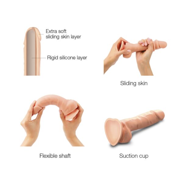 Реалістичний фалоімітатор Strap-On-Me Sliding Skin Realistic Dildo Vanille - S, ефект рухливої шкіри