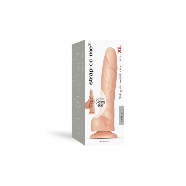 Реалістичний фалоімітатор Strap-On-Me Sliding Skin Realistic Dildo Vanille - XL, ефект рухливої шкір