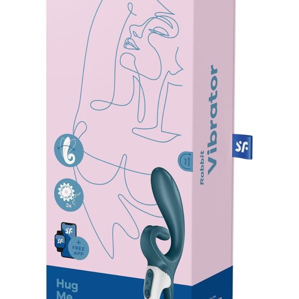 Смартвібратор-кролик Satisfyer Hug Me Bluegrey, 2 мотори, діаметр 4,2см, широка кліторальна частина