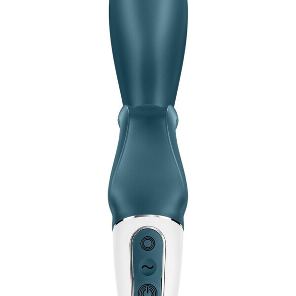 Смартвібратор-кролик Satisfyer Hug Me Bluegrey, 2 мотори, діаметр 4,2см, широка кліторальна частина