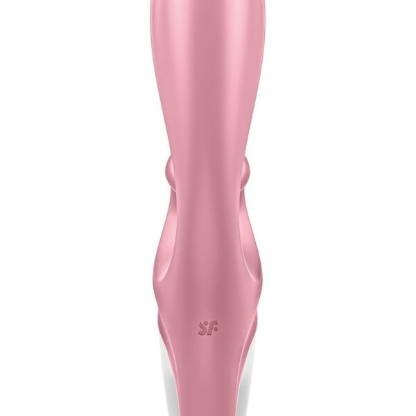 Смартвібратор-кролик Satisfyer Hug Me Pink, 2 мотори, діаметр 4,2см, широка кліторальна частина