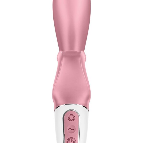 Смартвібратор-кролик Satisfyer Hug Me Pink, 2 мотори, діаметр 4,2см, широка кліторальна частина