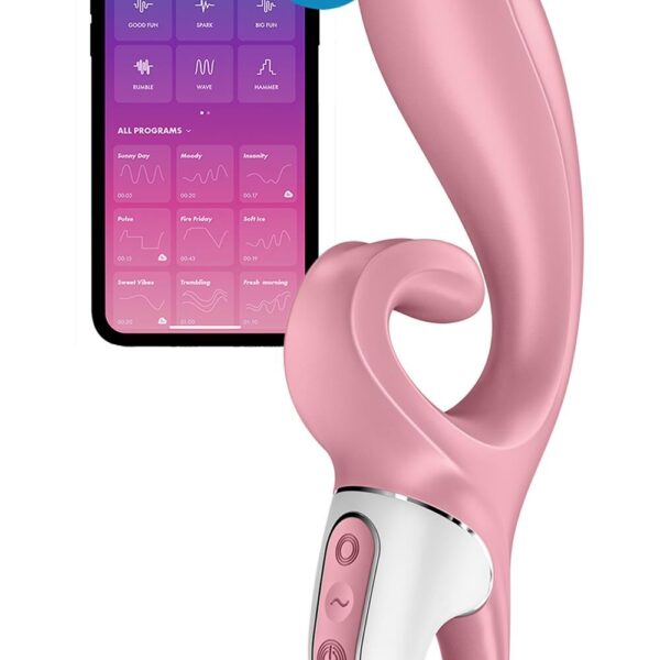 Смартвібратор-кролик Satisfyer Hug Me Pink, 2 мотори, діаметр 4,2см, широка кліторальна частина