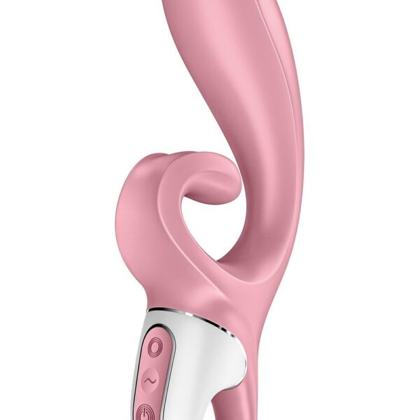 Смартвібратор-кролик Satisfyer Hug Me Pink, 2 мотори, діаметр 4,2см, широка кліторальна частина