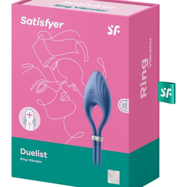 Ерекційне віброкільце-ласо Satisfyer Duelist Blue, 10 режимів, потужний мотор