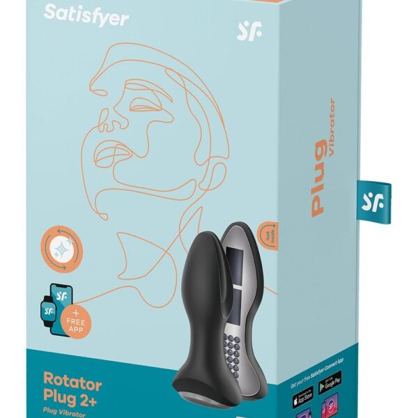 Анальна смарт вібропробка із перлинним масажем Satisfyer Rotator Plug 2+ Black