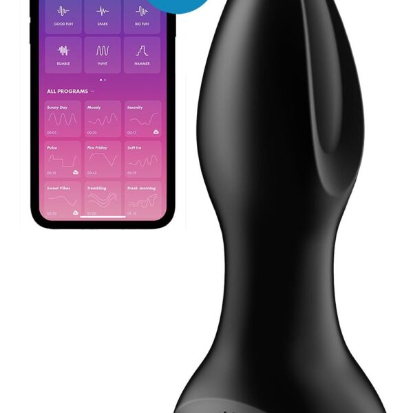 Анальна смарт вібропробка із перлинним масажем Satisfyer Rotator Plug 2+ Black