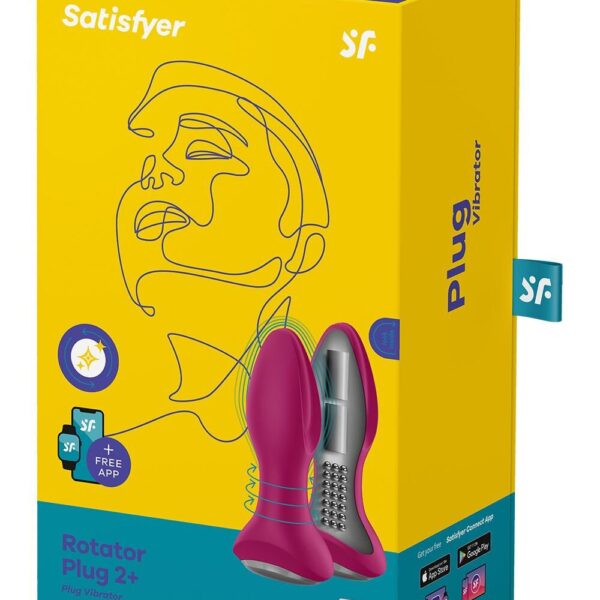 Анальна смарт вібропробка із перлинним масажем Satisfyer Rotator Plug 2+ Violet