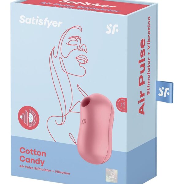 Вакуумний стимулятор із вібрацією Satisfyer Cotton Candy Light Red