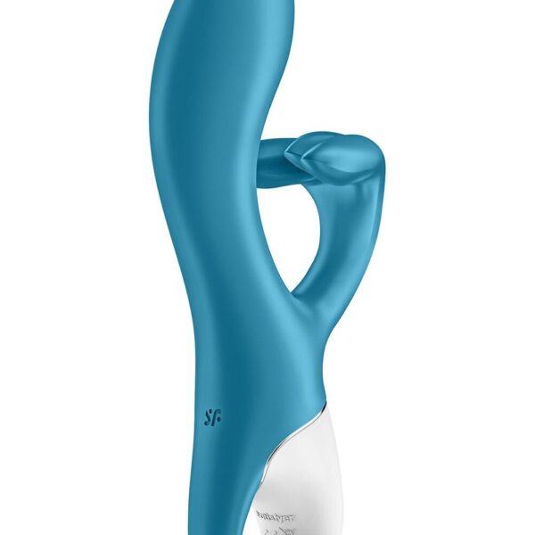 Вібратор-кролик із потрійним відростком Satisfyer Embrace me Turquoise, 2 мотори, діаметр 3,6 см