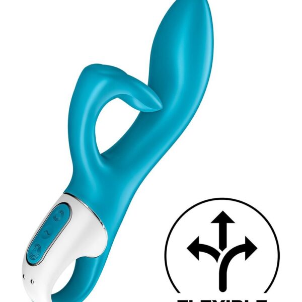 Вібратор-кролик із потрійним відростком Satisfyer Embrace me Turquoise, 2 мотори, діаметр 3,6 см