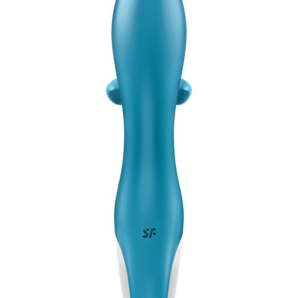 Вібратор-кролик із потрійним відростком Satisfyer Embrace me Turquoise, 2 мотори, діаметр 3,6 см