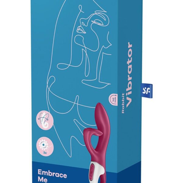 Вібратор-кролик із потрійним відростком Satisfyer Embrace me Berry, 2 мотори, діаметр 3,6 см