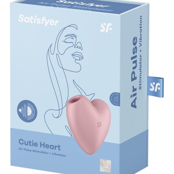 Вакуумний стимулятор-серце з вібрацією Satisfyer Cutie Heart Light Red