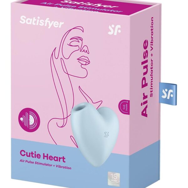 Вакуумний стимулятор-серце з вібрацією Satisfyer Cutie Heart Blue