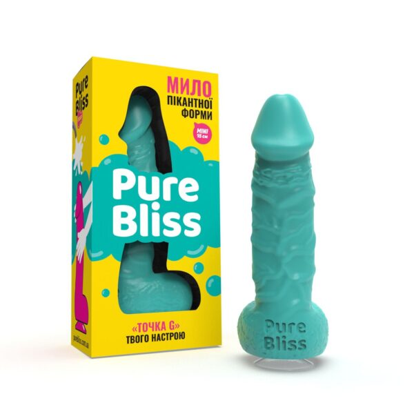 Крафтове мило-член із присоскою Pure Bliss MINI Turquoise, натуральне