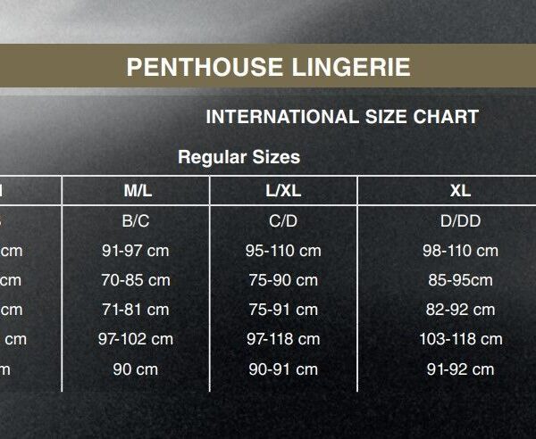 Боді Penthouse High On Love XL Black, глибокий виріз на спині, імітація стреп