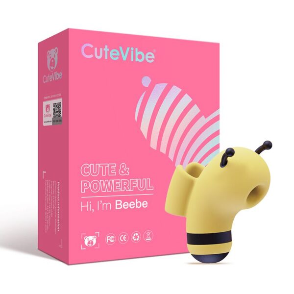 Вакуумний стимулятор із мікрострумами CuteVibe Beebe Yellow, на палець