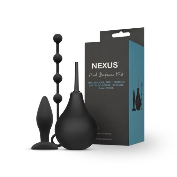 Набір новачка для анальної стимуляції Nexus ANAL BEGINNER KIT, спринцівка 224 мл, анальне намисто 20