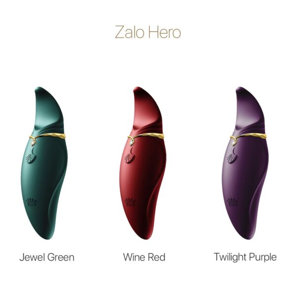 Вібратор 2в1 з язичком Zalo — Hero Wine Red, кристал Swarovski