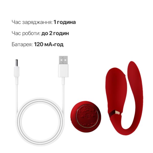 Смартвібратор для пар Zalo Fanfan set Bright Red, пульт ДК