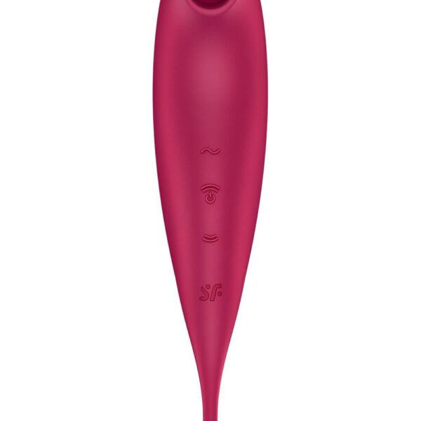 Смарт-вібратор для клітора з вакуумною стимуляцією Satisfyer Twirling Pro+ dark red