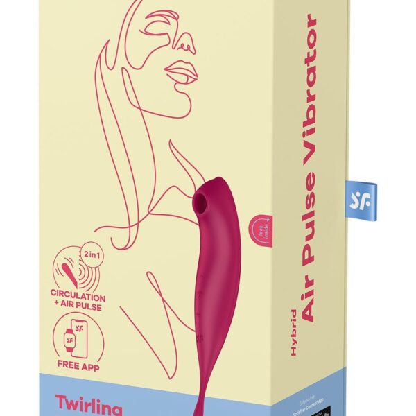 Смарт-вібратор для клітора з вакуумною стимуляцією Satisfyer Twirling Pro+ dark red