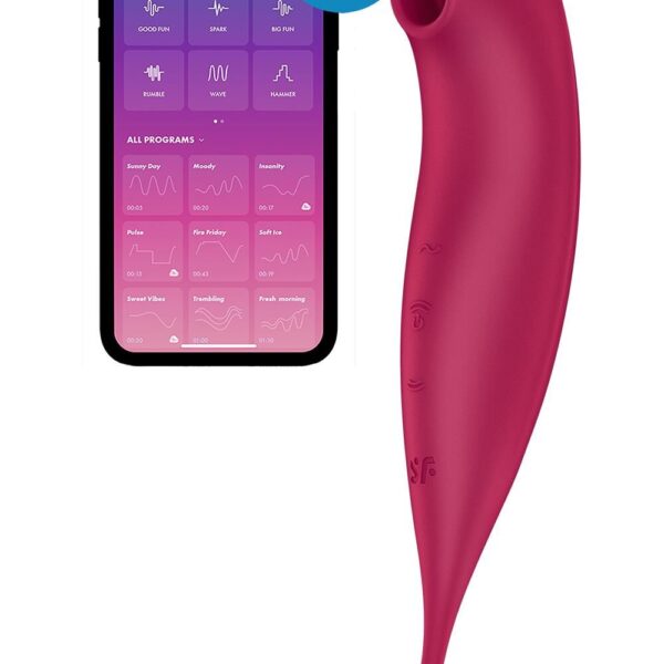 Смарт-вібратор для клітора з вакуумною стимуляцією Satisfyer Twirling Pro+ dark red