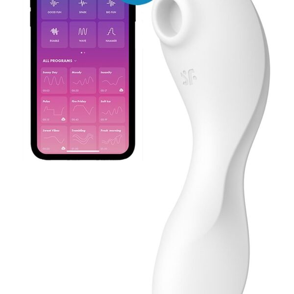 Вакуумний смарт-стимулятор із вібрацією Satisfyer Curvy Trinity 5 (White), керування зі смартфона