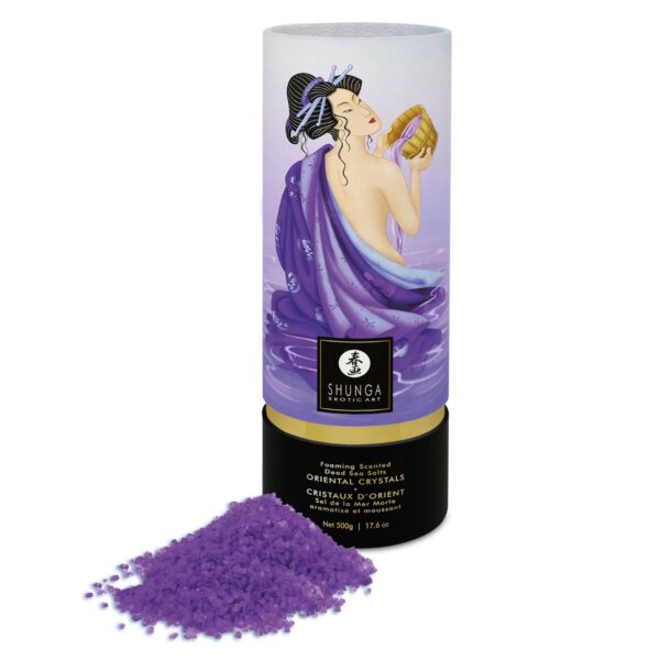 Пінлива сіль для ванни Shunga Dead Sea salt Oriental Crystals — Exotic Fruits (500 г), сіль Мертвого