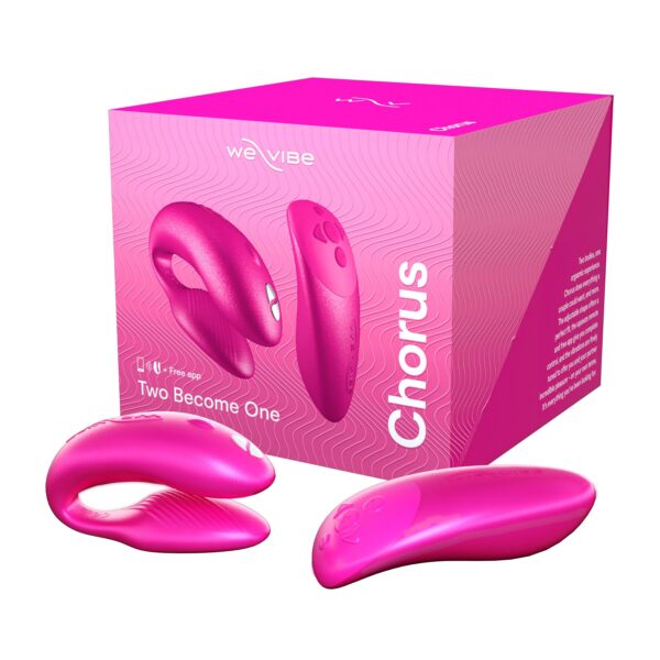 Смарт-вібратор для пар We-Vibe Chorus Cosmic Pink, сенсорне керування вібраціями стисненням пульта